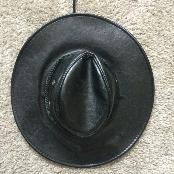 Men’s Faux Leather Cowboy Hat - Picture 6 of 16